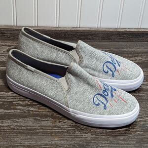 Keds Women's Gray Jersey MLB Dodgers Slip On Comfort Sports Sneaker Size 10